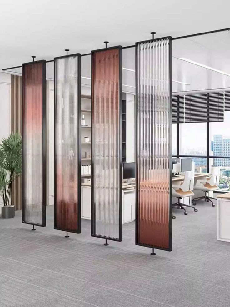 Kính Sọc 29 vách ngăn kính sọc trang trí