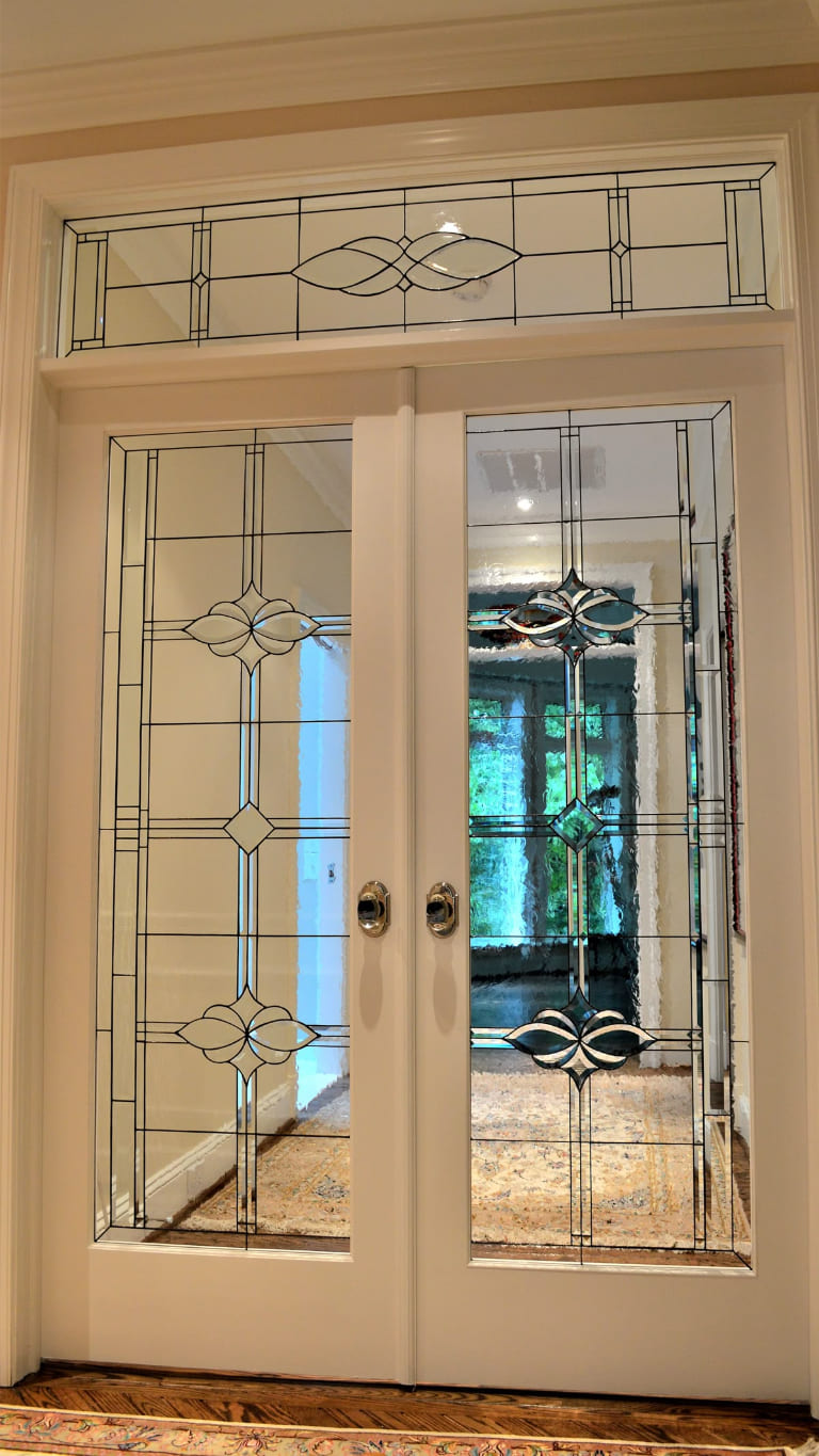 Cửa kính hộp nan hoa cho lối đi sảnh