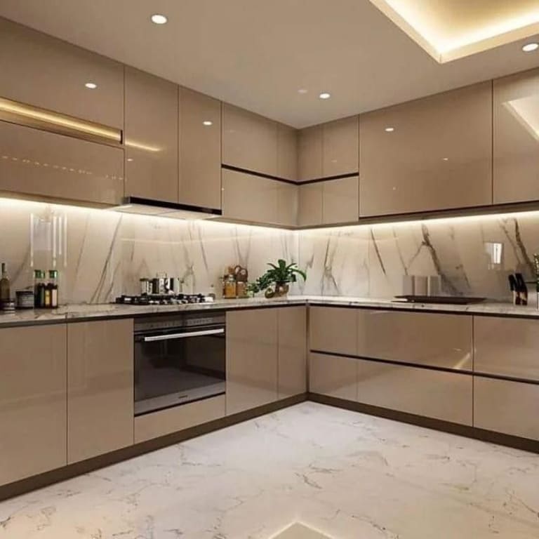 Top 12 mẫu kính ốp bếp hiện đại kèm báo giá trọn gói lắp đặt 3 kính ốp bếp màu vàng kim sa