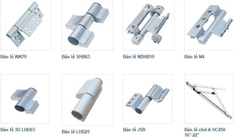 Báo giá chi tiết phụ kiện kính cường lực cửa VVP, Kinlong, Adler 2 phụ kiện kính cường lực thi công