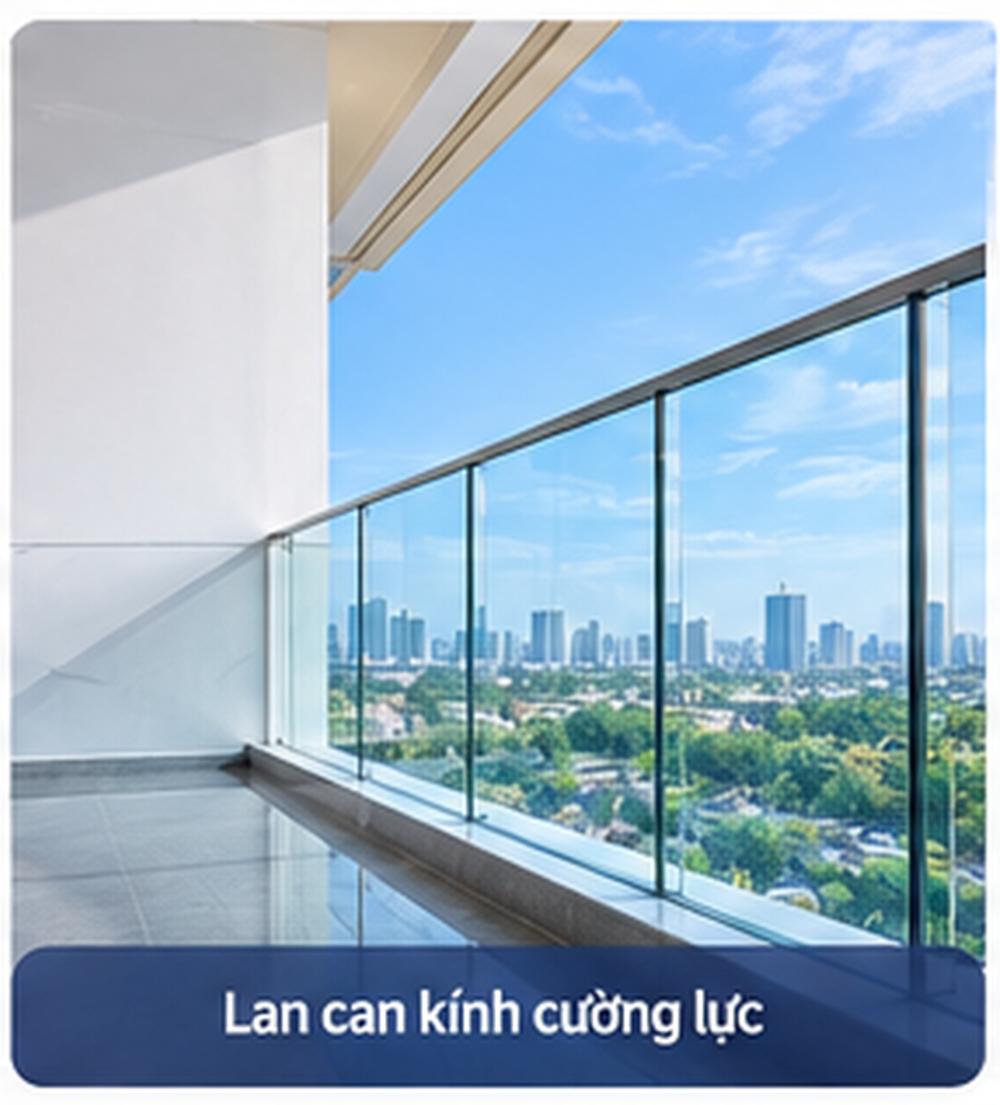 Kính Cường Lực Sài Gòn – Báo Giá Mới Nhất 6 Lan can kính cường lực