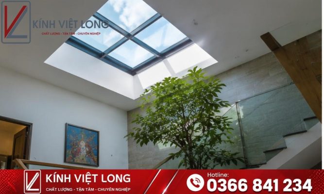 Mái Kính Cường Lực: Giải Pháp Lấy Sáng An Toàn Cho Mọi Công Trình 25 Mẫu Mái Kính Cường Lực Kết Hợp Giếng Trời