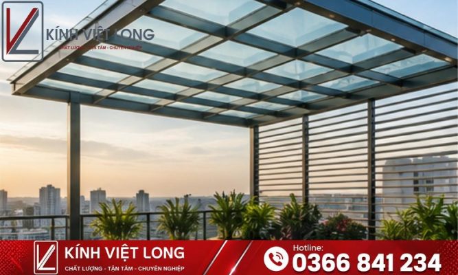 Mái Kính Cường Lực: Giải Pháp Lấy Sáng An Toàn Cho Mọi Công Trình 20 Mẫu Mái Kính Cường Lực Khung Nhôm Hệ Cao Cấp