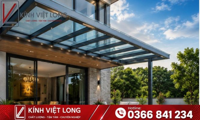 Mái Kính Cường Lực: Giải Pháp Lấy Sáng An Toàn Cho Mọi Công Trình 18 Mẫu Mái Kính Cường Lực Khung Nhôm Hệ Cao Cấp