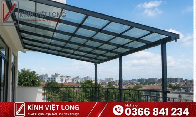 Mái Kính Cường Lực: Giải Pháp Lấy Sáng An Toàn Cho Mọi Công Trình 15 Mẫu Mái Kính Cường Lực Khung Sắt Sơn Tĩnh Điện